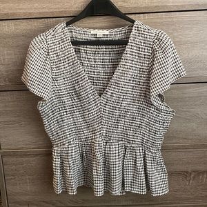 American Eagle V-Neck Smocked Babydoll Blouse